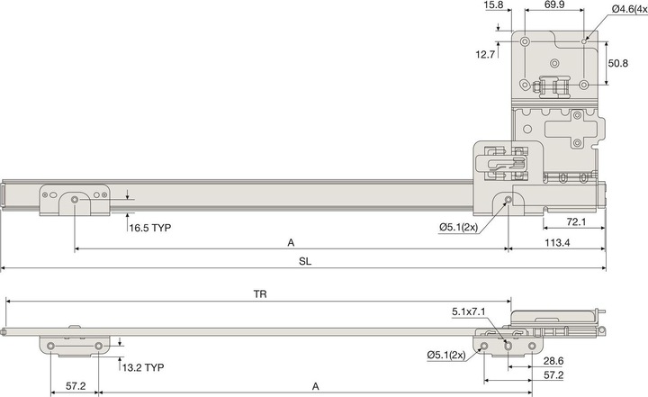 Immagine prodotto Accuride Ferramenta per porte scorrevoli Inslide/Forslide 1321