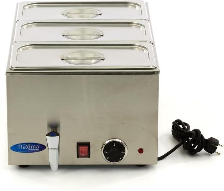 Productafbeelding Maxima Elektrische Bain Marie mit Tapkraan, Gastronormbakken und Warmhaltefunktion