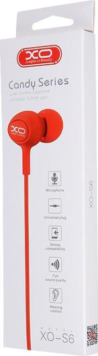 Actual product image xO wired earphones S6 jack 3,5mm red (Cable)
