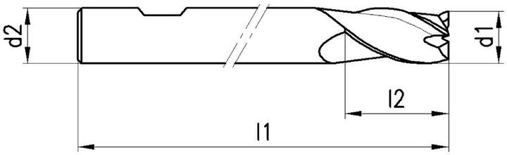 Actual product image Neriox Slot cutter type N, HSS-Co8, DIN 844 long Ø12