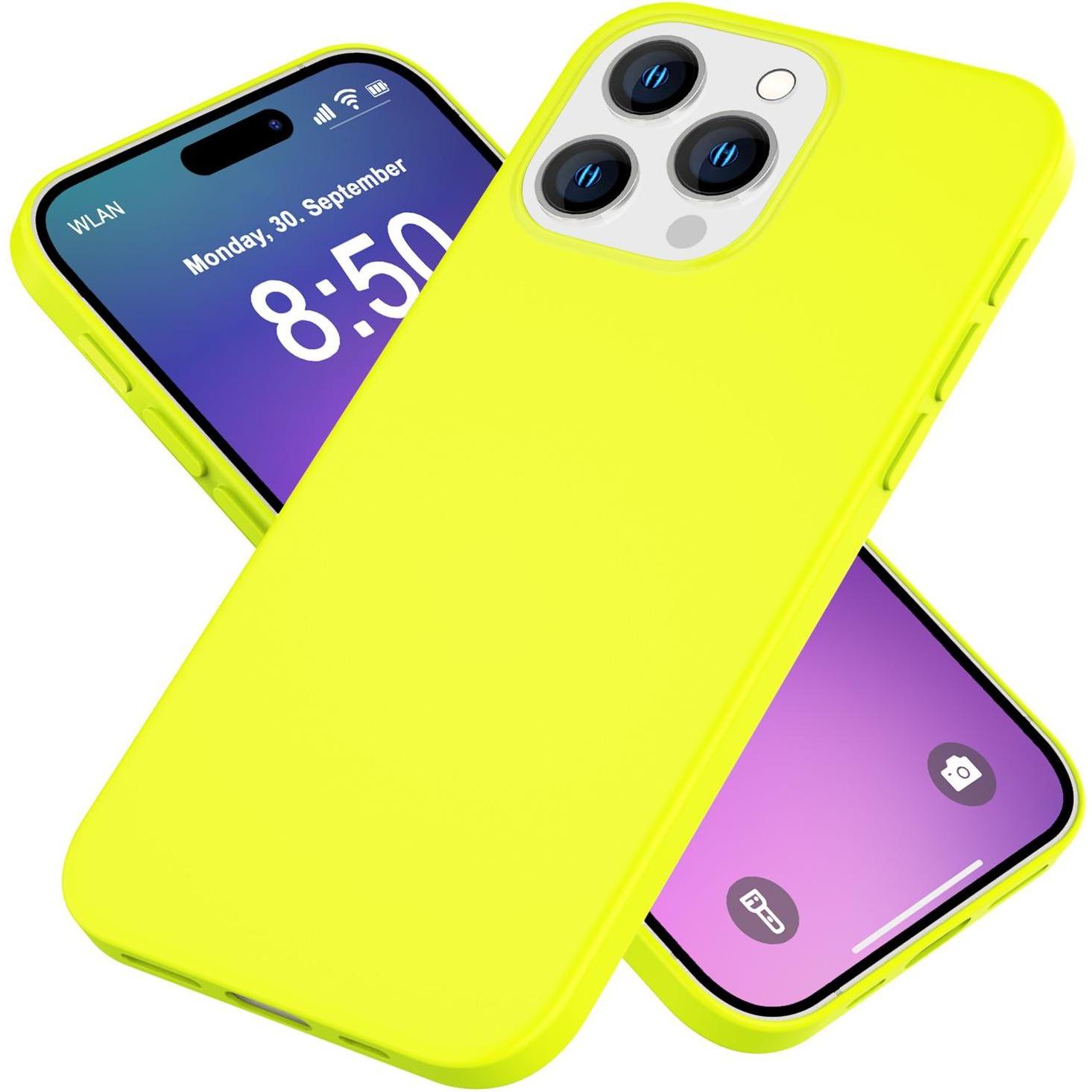 Nalia Neon Silikon Hülle (Apple iPhone 16 Pro), Smartphone Hülle, Gelb
