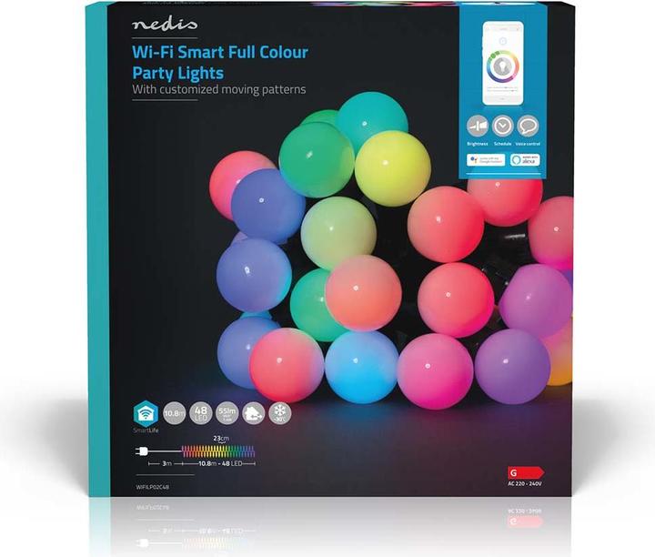 Actual product image Nedis SmartLife Decorative LED | Wi-Fi | RGB | 48 LED's | 10.80m | Android™ / IOS (10.80 m)