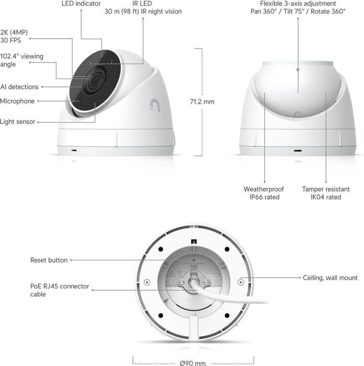 Actual product image Ubiquiti G5 Turret Ultra
