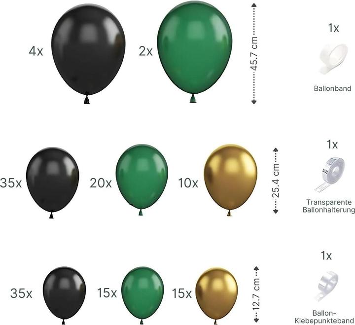 Image du produit Hermex 136er Set Ballons Guirlande de ballons de fête Arche de ballons Ballons d'anniversaire (136 x)