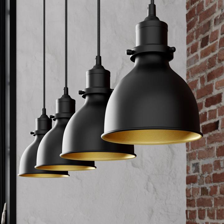 Produktbild Lindby Jasminka 4 Pendelleuchte Black/Gold (E27)