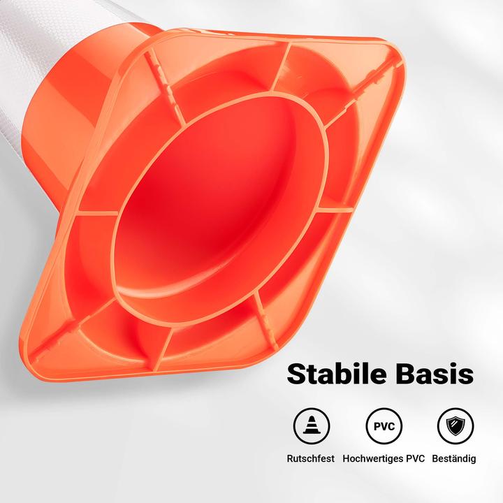 Actual product image Wiltec Verkehrskegel 50cm 8St. Leitkegel Strassen Pylon Warnhütchen Warnkegel PVC