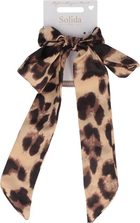 Immagine prodotto Solida Scrunchie in fantasia leo con fiocco (Elastico per capelli)