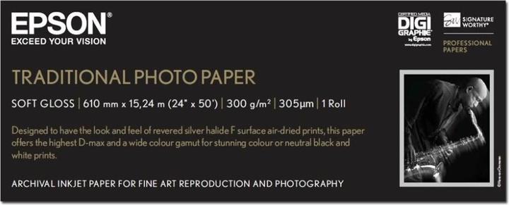 Immagine prodotto Epson Rotolo di carta Plotter Carta fotografica tradizionale, 610mm x 15m, 300g/m² (300 g/m², Rotoli Plotter, 1 x)