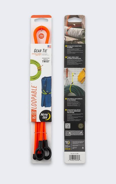 Produktbild Nite Ize NiteIze Gear Tie Loopable 24 2er-Pack Orange (Klettkabelbinder, 609.60 mm, 2 Stk.)