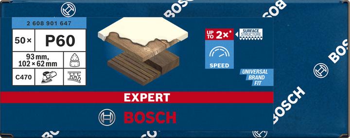 Produktbild Bosch Professional Zubehör EXPERT C470 Schleifpapier 102 x 62/93 mm, G 60, 50 Stück (60)