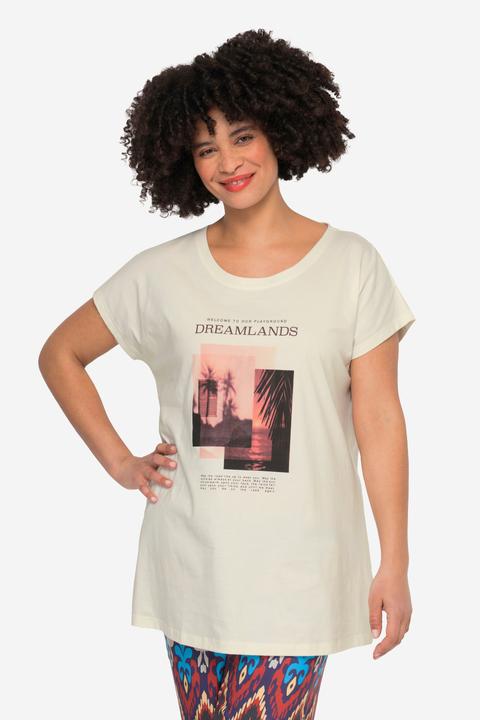 Actual product image Angel of Style Dropped Shoulder Crew Neck T-Shirt with Large Print (44)