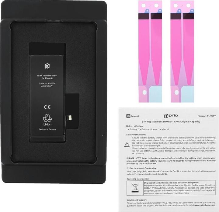 Immagine prodotto prio Batteria per Apple iPhone 8 (APN universale) (Accumulatore di carica elettrica, iPhone 8)