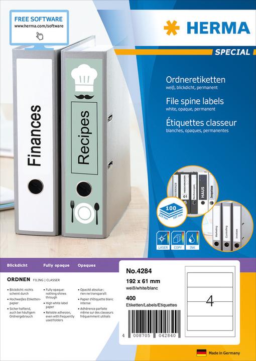 Image du produit HERMA Étiquettes de classement A4