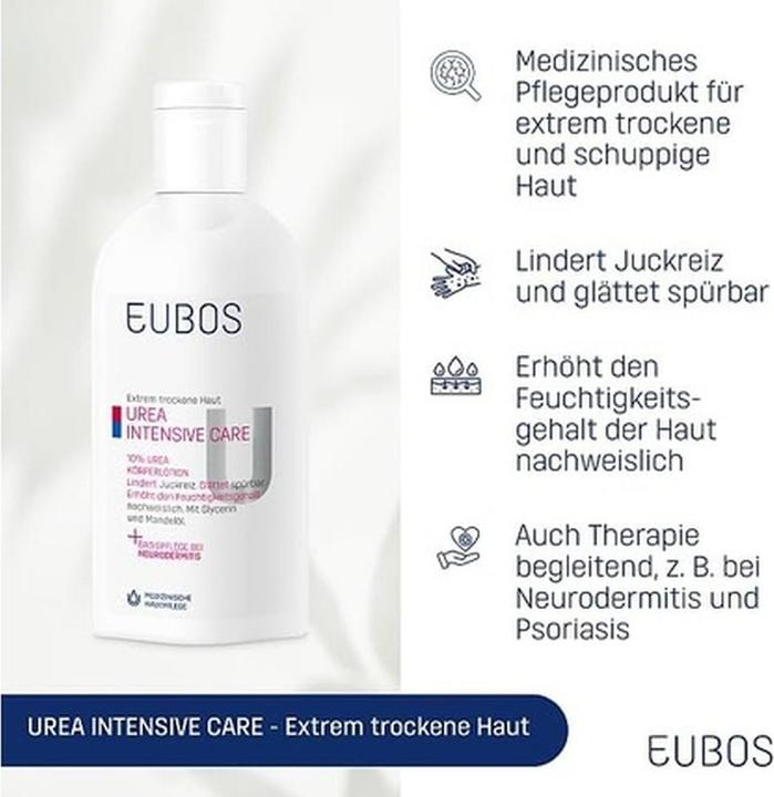 Actual product image Eubos Dry Skin Urea 10% Body Lotion, 200 ml LOT (Body lotion, 200 ml)