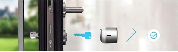 Produktbild Tedee GO SET - Smartlock + WifiBridge - Koppel met smart home - Openen op afstand - Diameter 57mm (Smartphone)