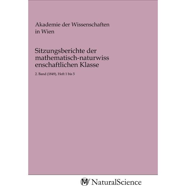 Sitzungsberichte der mathematisch-naturwissenschaftlichen Klasse, Fachbücher