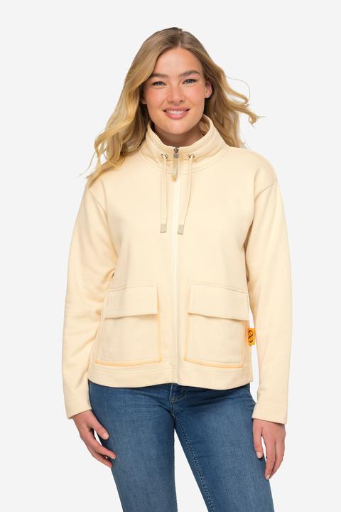 Produktbild Laurasøn Sweatjacke, Stehkragen, Rücken-Print, Zipper, OEKO-TEX (L)
