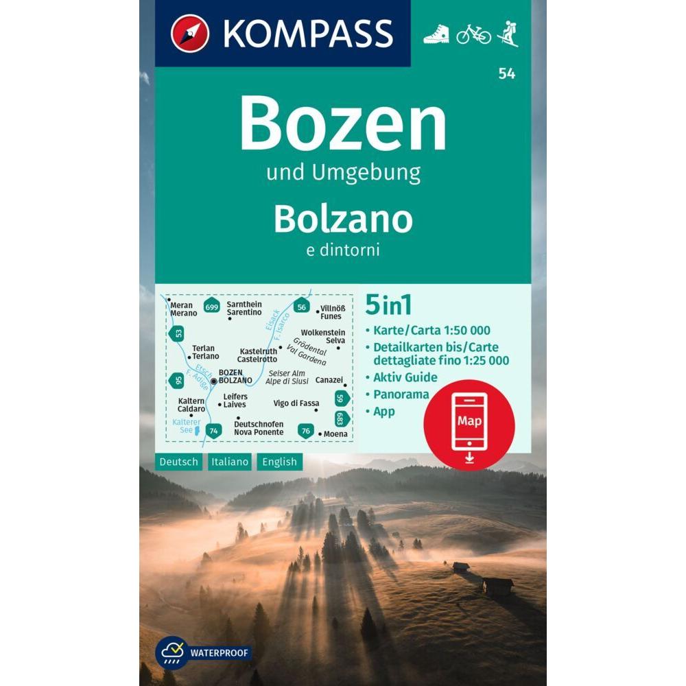 Wanderkarte 54 Bozen und Umgebu, Landkarte