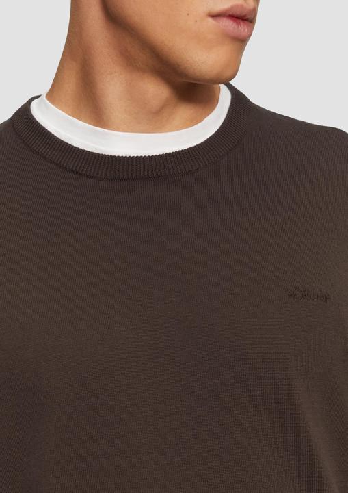 Produktbild S.Oliver Strickpullover Strickpullover mit Logo-Stickerei (XXL)