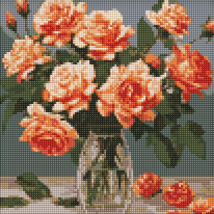 Ideyka Diamond Painting - verfeinerter Strauss mit Rahmen 30 x 30 cm