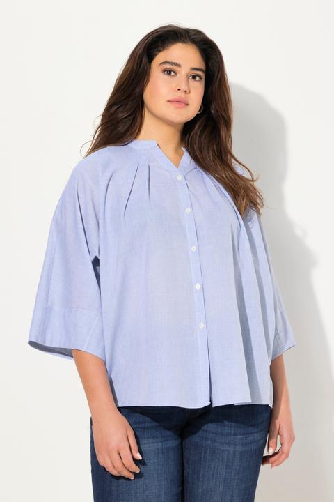 Produktbild Ulla Popken Bluse, Zierfalten, Oversized, V-Ausschnitt, Fledermausarm (42, 44)
