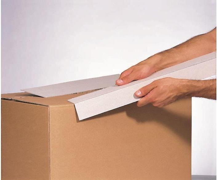Actual product image Transpak Edge protection strip dimensions 700x50x50mm thickness 3mm solid cardboard pre-grooved for folding