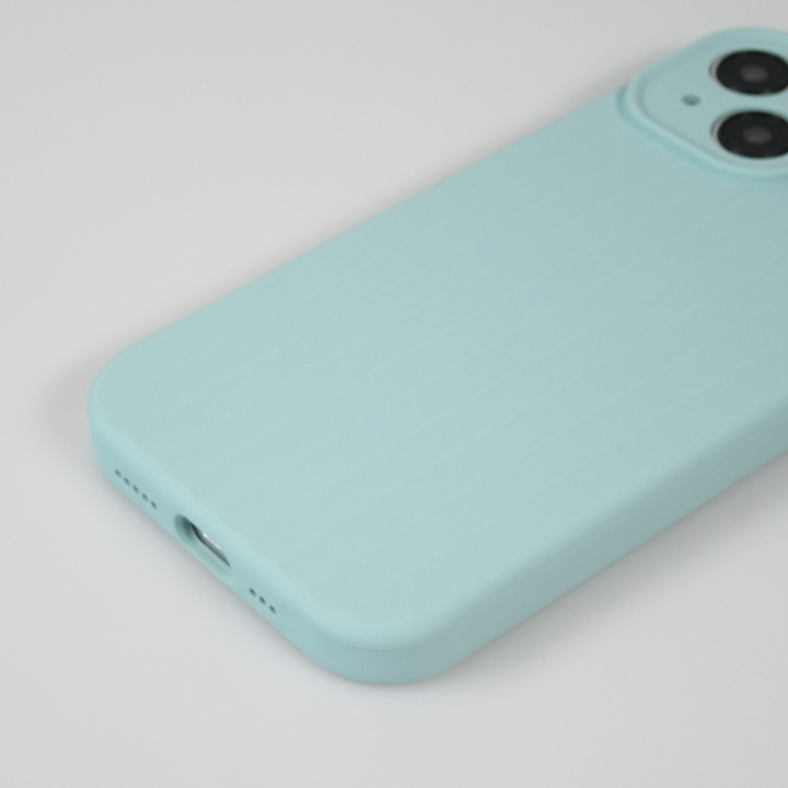 Produktbild PhoneLook Hülle Mattes Soft-Touch-Silikon mit Relieflinien Türkis (Apple iPhone 14)
