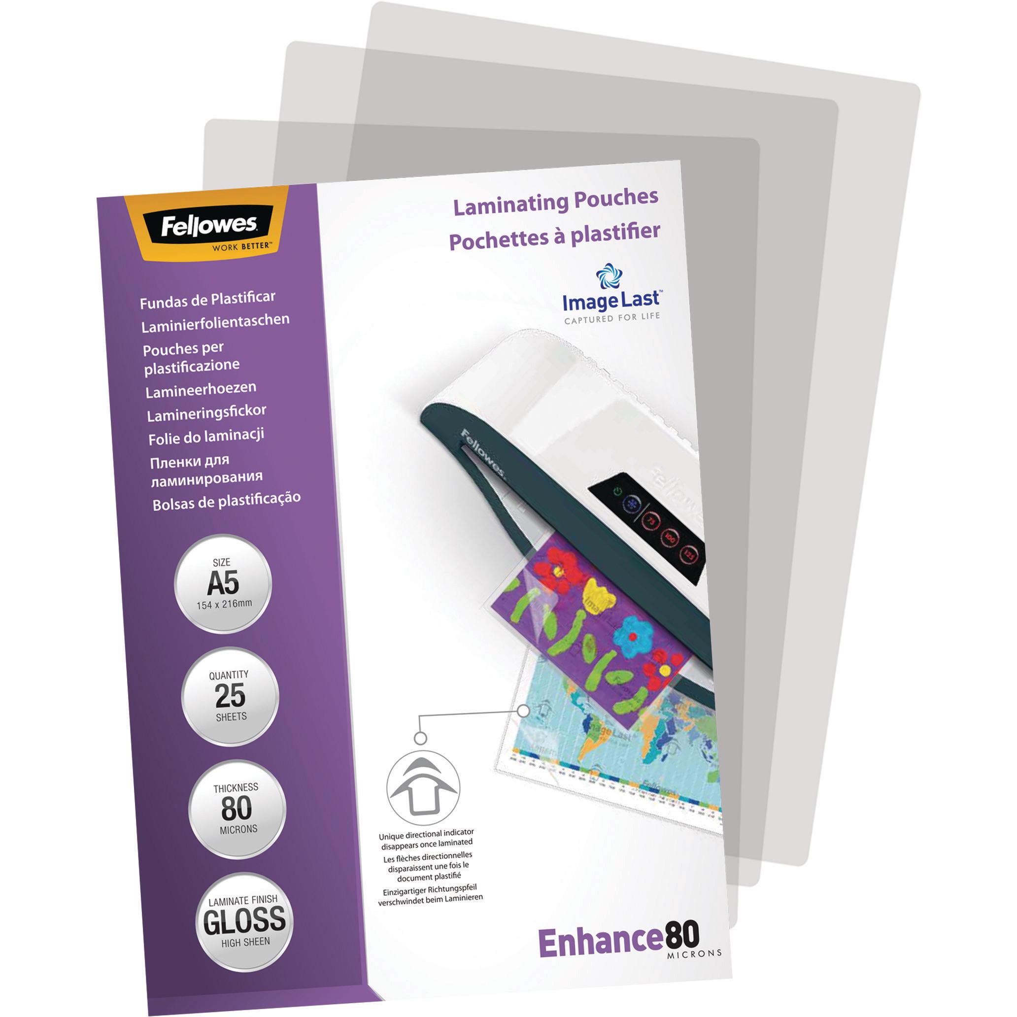 Fellowes, Laminierfolie, Enhance 80 (A5, 25 Stück, 80 µm)