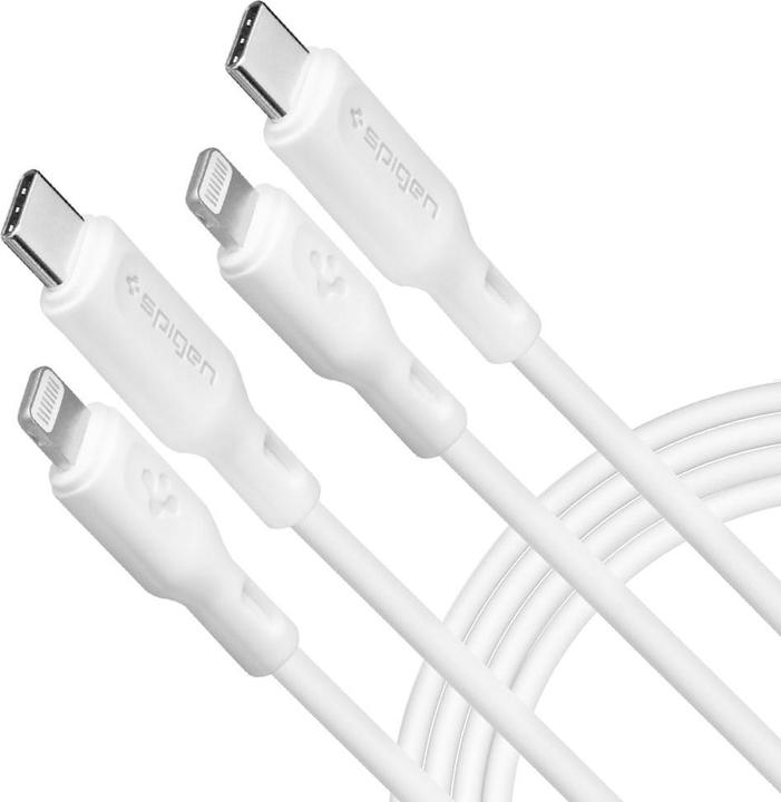 Actual product image Spigen Kabel DuraSync MFi USB-C / Lightning 2-Pack 100 cm - biaÅy (1 m, USB 3.2 Gen 1)