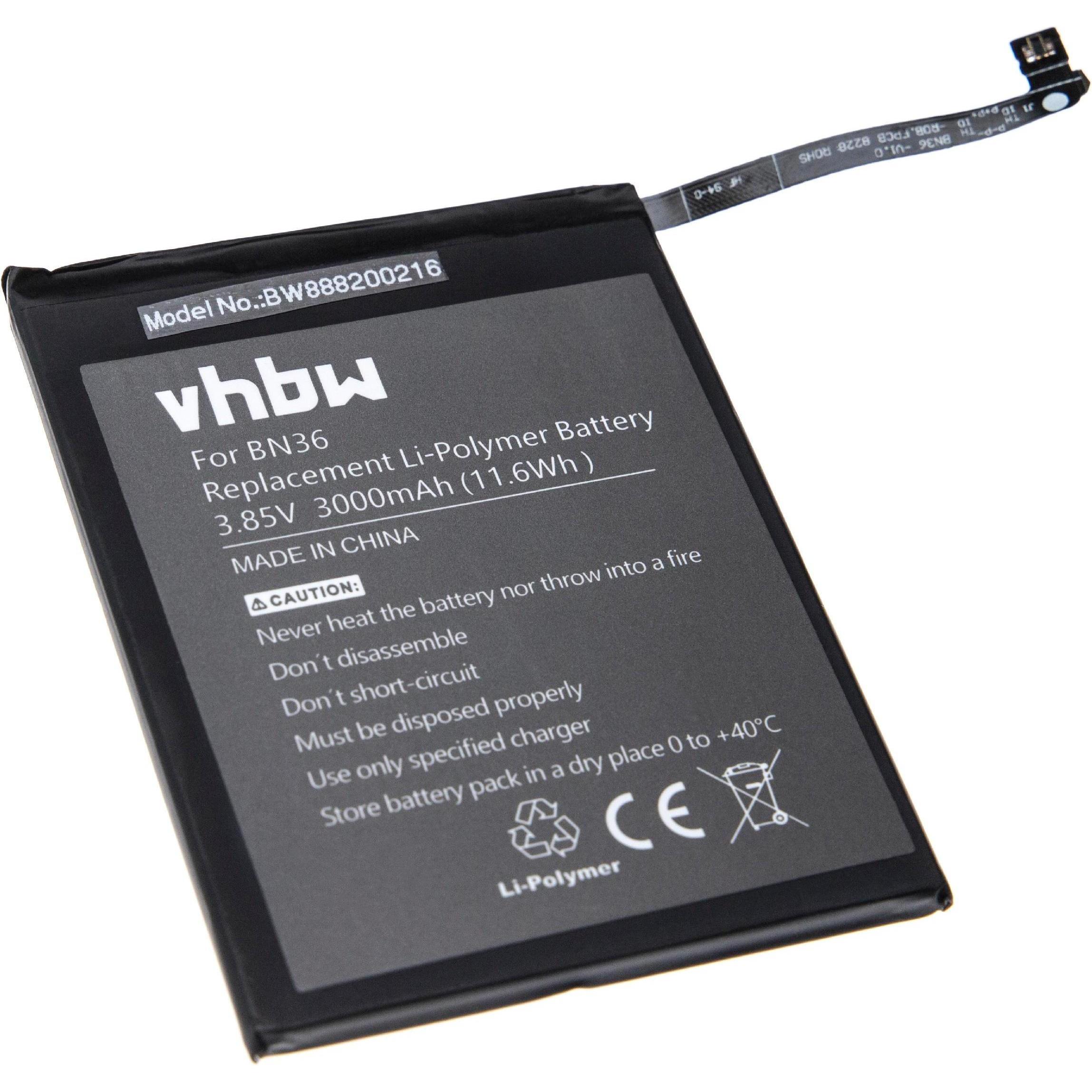 AccuCell Li-Polymer-Akku - 3000mAh (3.85V) für Handy, Smartphone, Telefon wie Xiaomi BN36, Smartphone Akku