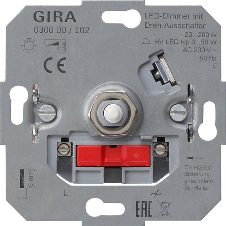 Produktbild Gira LED Dimmer Drehaus 20-200W 030000 Glühlampe