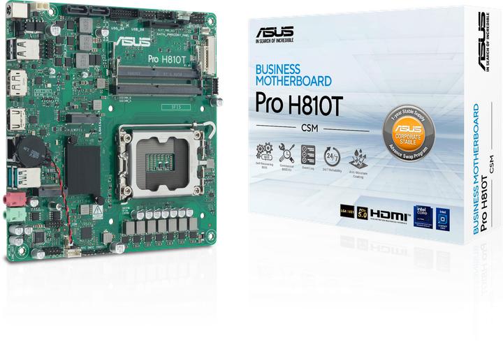 Productafbeelding ASUS PRO H810T-CSM (LGA 1851, Intel H810, Mini-ITX)