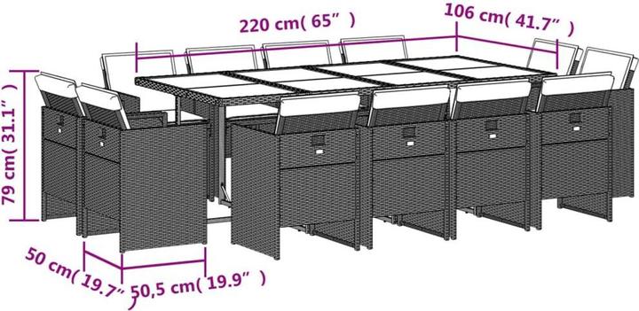 Produktbild vidaXL Garten Essgruppe