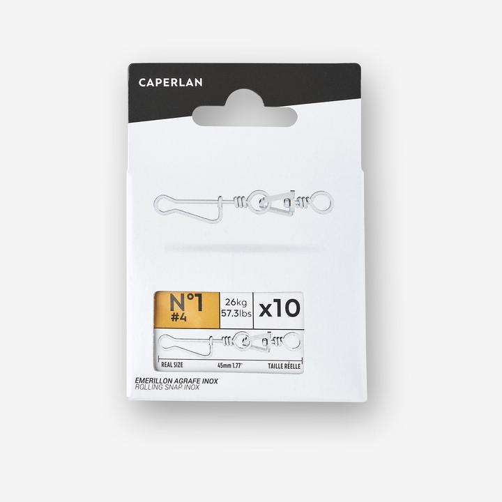 Image du produit Caperlan Émerillon Rolling Snap Acier inoxydable Lot de 10
