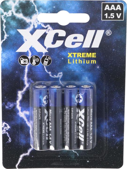 Produktbild XCell AAA, Micro Lithium Batterie, XTREME Lithium Batterie FR03, L92 1,5V 4er Blister (4 Stk., AAA, 1000 mAh)