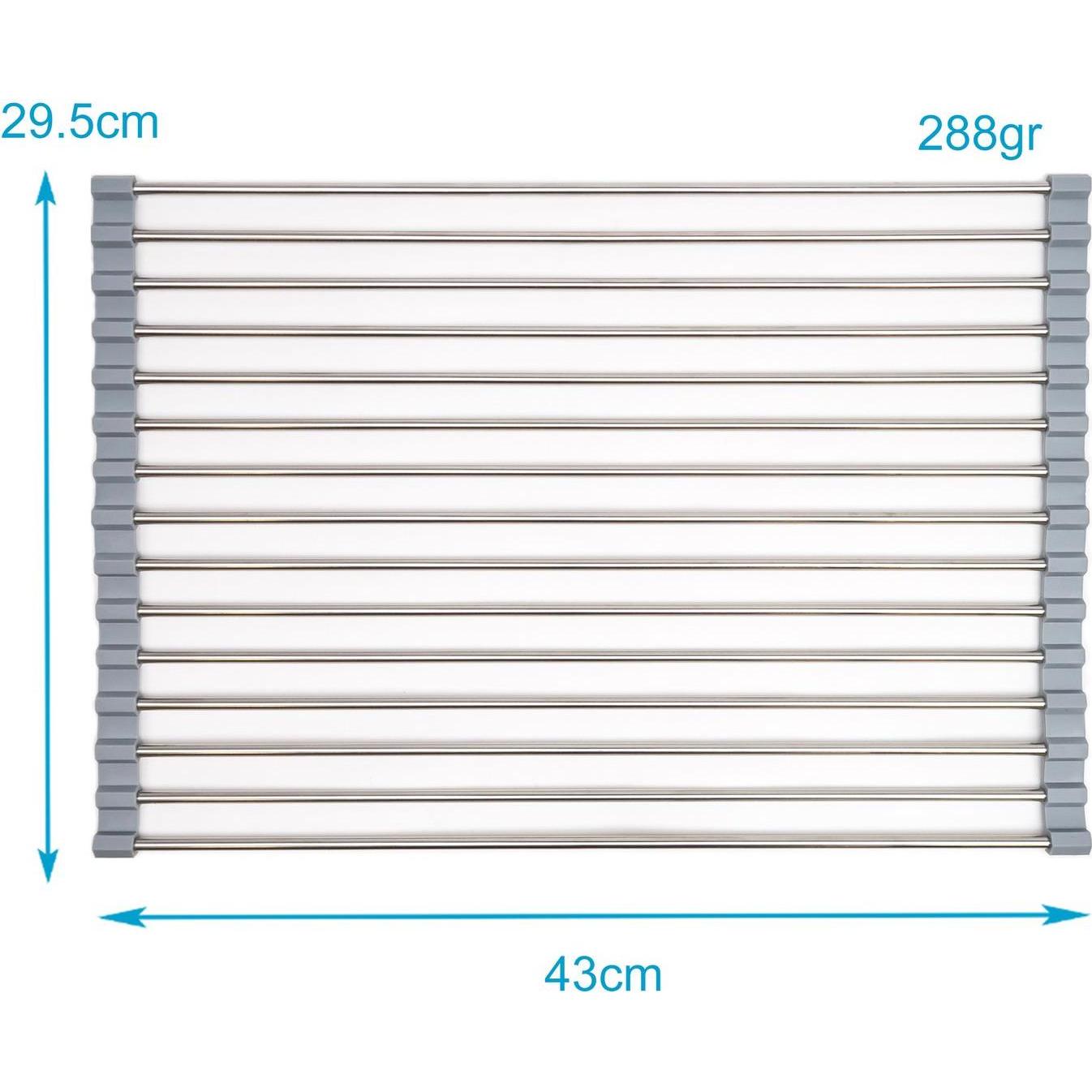 Thumbnail - Intirilife Abtropfgitter zum Aufrollen, Abtropfgestell, Silber