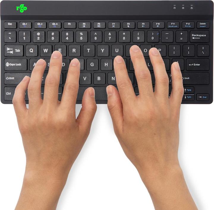 Produktbild R-Go Tools R-Go Tastatur Compact Break US-Layout drahtlos schwarz (US, Kabellos)