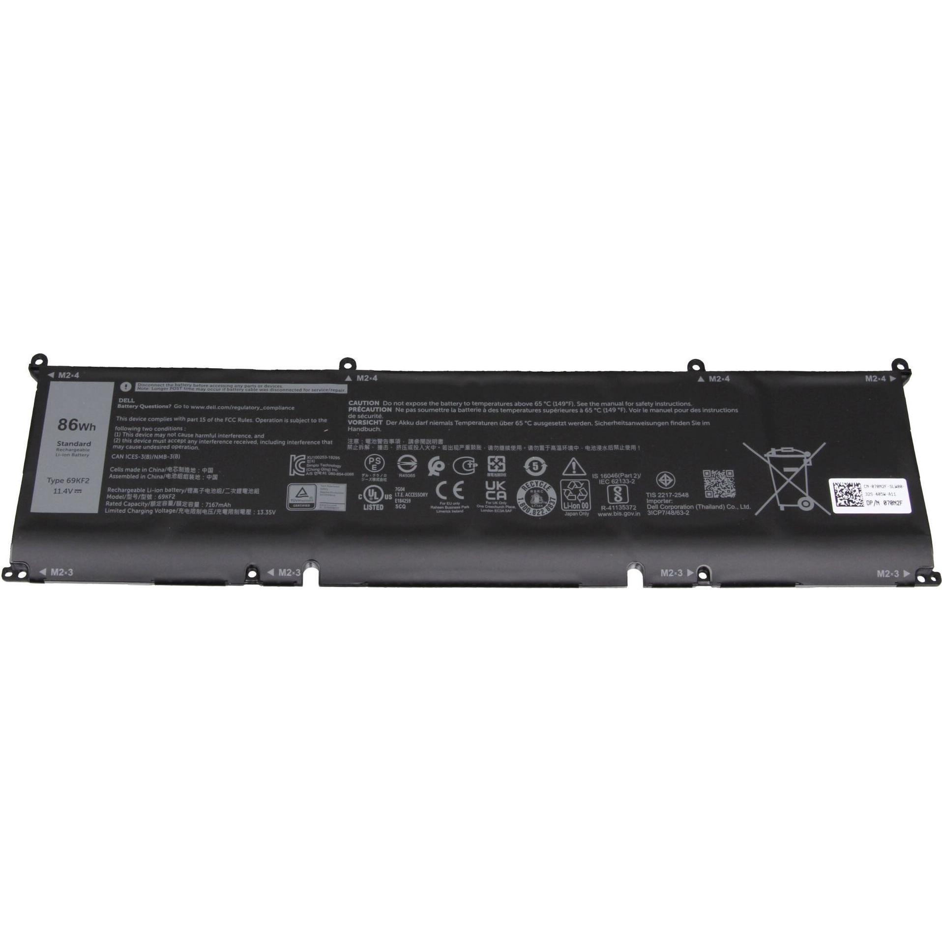 Dell 70N2F (6 Zellen, 7200 mAh), Notebook Akku