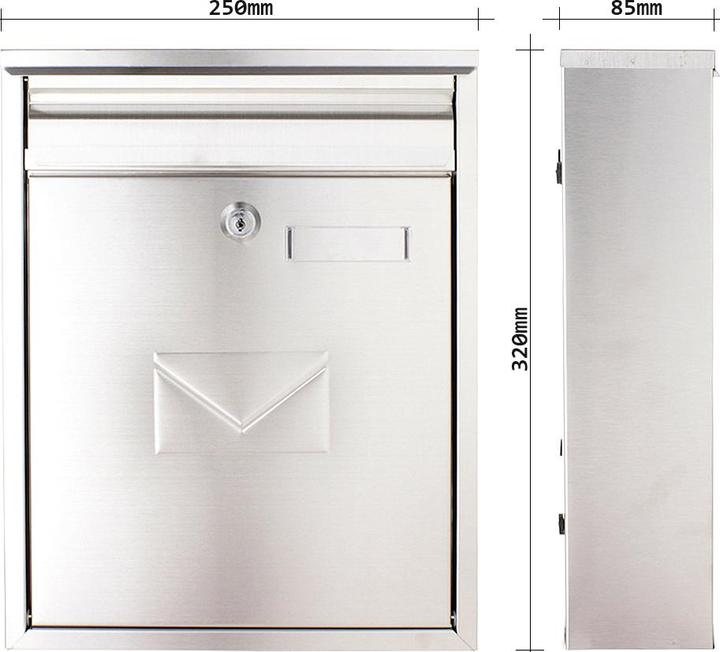 Actual product image Rottner Stainless steel letterbox Como