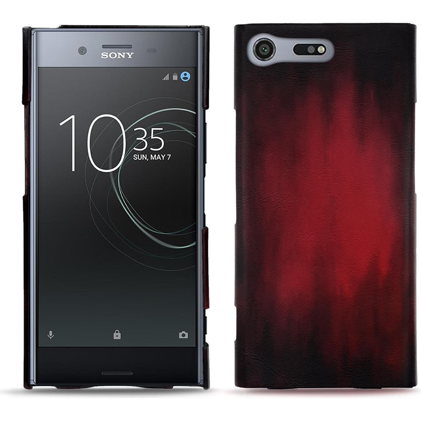 Noreve Lederschutzhülle (Sony Xperia XZ Premium), Smartphone Hülle, Rot