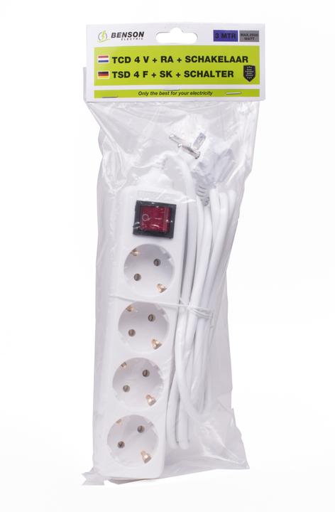 Actual product image Benson Electric Verlängerungssteckdose (4 x, 3 m)