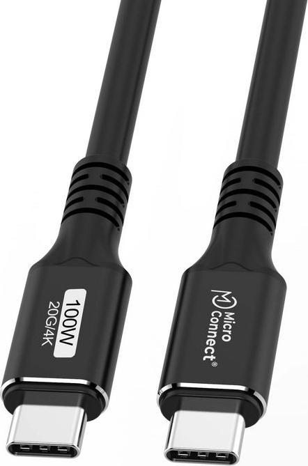 Actual product image MicroConnect Premium USB-C cable 1.5m (1.50 m, USB 3.2 Gen 2x2, 100 W)
