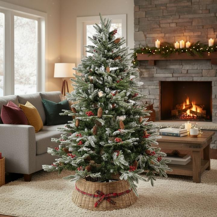 Produktbild Hermex Weihnachtsbaumkorb Tannenbaum-Kragen Christbaum-Rock Flechtkorb