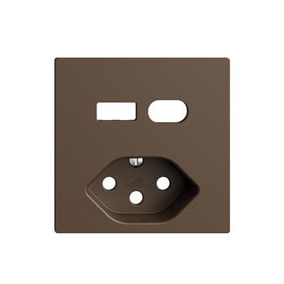 Actual product image Feller Cover set USB A+C/T13 socket coffee