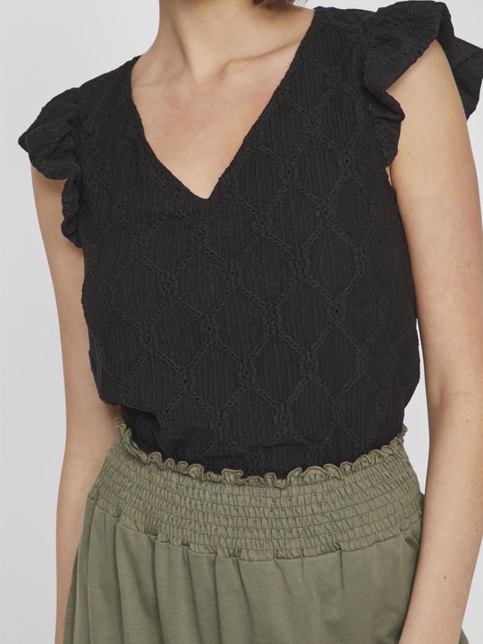 Actual product image Vila V-neck top with cropped sleeves (XS)