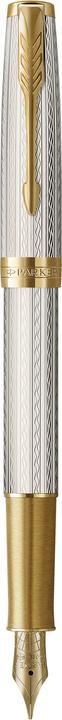 Produktbild Parker Füller Sonnet Premium Silver Mistral G.C. 18K sw F (Gold, Silber, 1x)