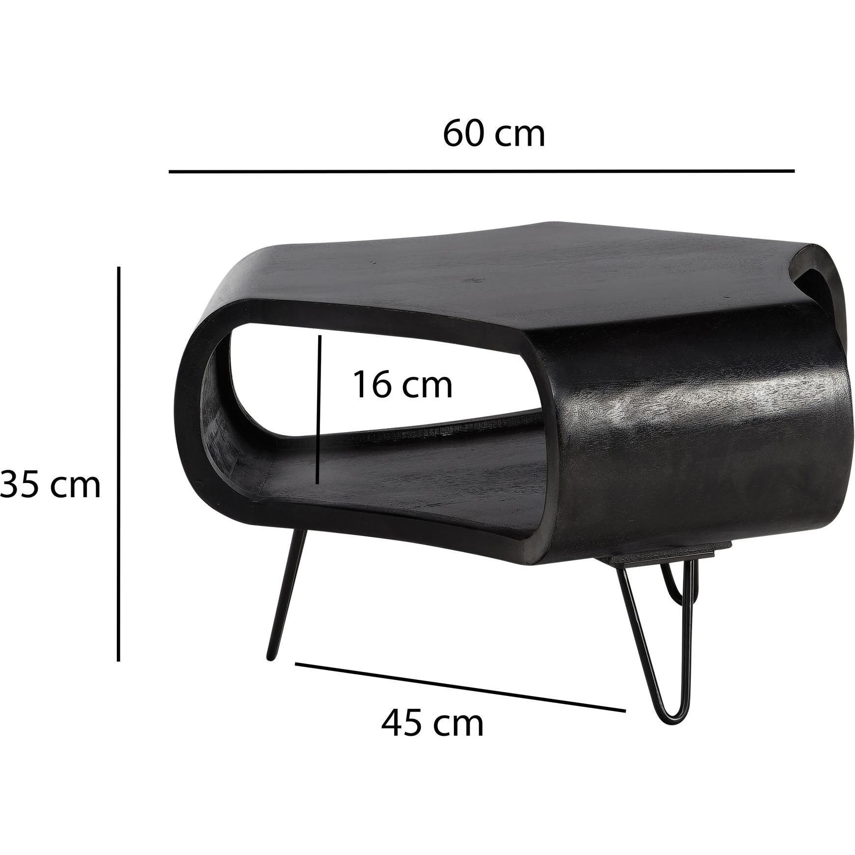 Thumbnail - FineBuy, Couchtisch + Beistelltisch, Couchtisch Sofatisch Massivholz 60 cm Wohnzimmertisch Tisch Stauraum (60 x 60 x 35 ...