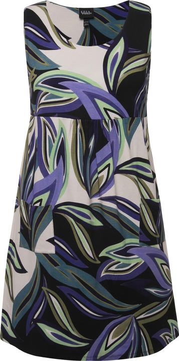 Actual product image Ulla Popken Leaf Print Sleeveless Swing Dress (50, 52)