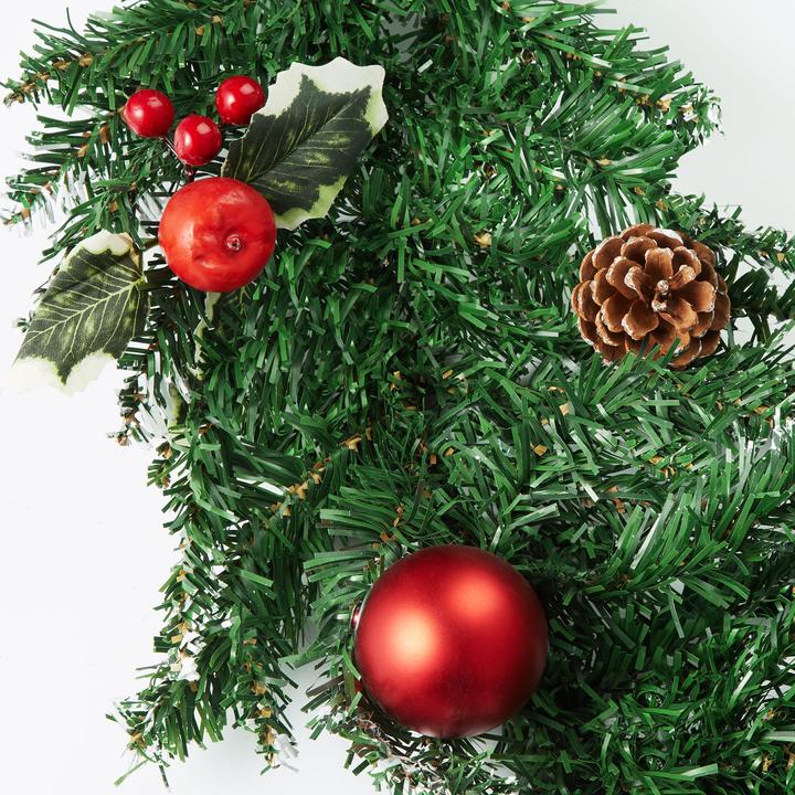 Produktbild tectake Weihnachtsgirlande naturgetreu mit Kugeln und Tannenzapfen 2,7m