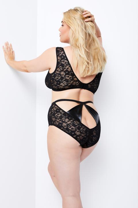 Immagine prodotto Ulla Popken Taillenslip, Ouvert, Spitze, Wetlook Einsätze, transparent (50, 52)